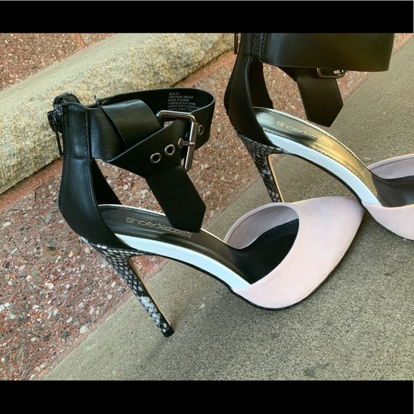 Pink and snake skin print heels - Picture 4 of 6